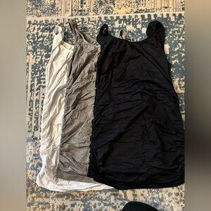 3-Pack Maternity Tanks — Black, Gray, White